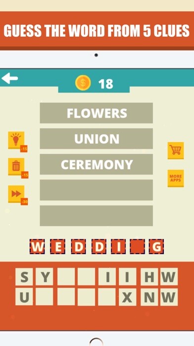 Emulate iPhone app Guess The Word - 5 Clues Quiz using MyAndroid