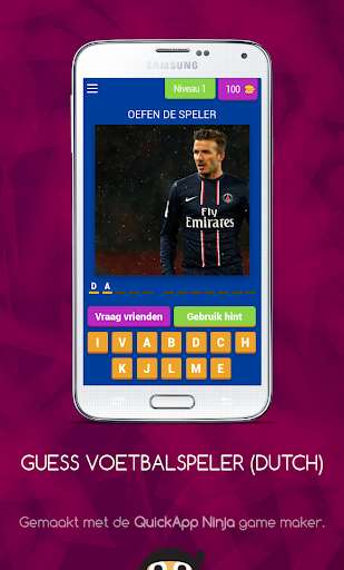 Run android online APK GUESS VOETBALSPELER (Dutchlanguage) from MyAndroid or emulate GUESS VOETBALSPELER (Dutchlanguage) using MyAndroid
