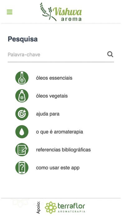 Emulate iPhone app Guia de Aromaterapia using MyAndroid