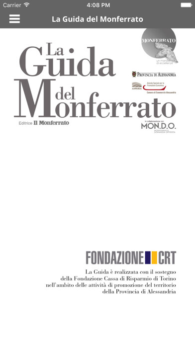 Emulate iPhone app Guida del Monferrato using MyAndroid