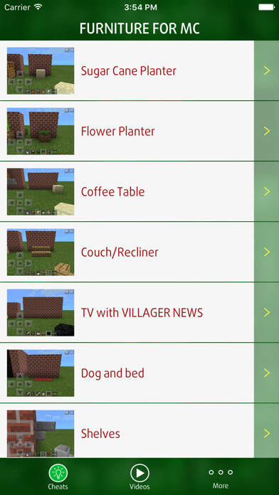 Emulate iPhone app Guide for Furniture - for Minecraft PE Pocket Edition using MyAndroid