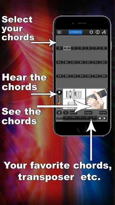 Emulate iPhone app Guitar Chords Lite LR using MyAndroid Emulate iPhone app Guitar Chords Lite LR using MyAndroid