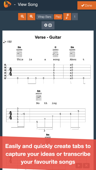 Emulate iPhone app Guitar Notepad - Tab Editor using MyAndroid Emulate iPhone app Guitar Notepad - Tab Editor using MyAndroid