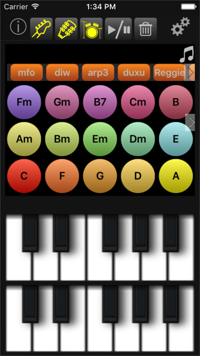 Emulate iPhone app Guitar Plus: arpeggio & piano using MyAndroid Emulate iPhone app Guitar Plus: arpeggio & piano using MyAndroid