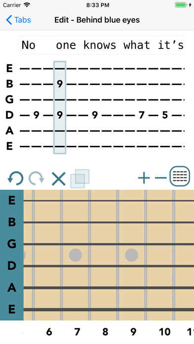 Emulate iPhone app Guitar Tab Maker using MyAndroid