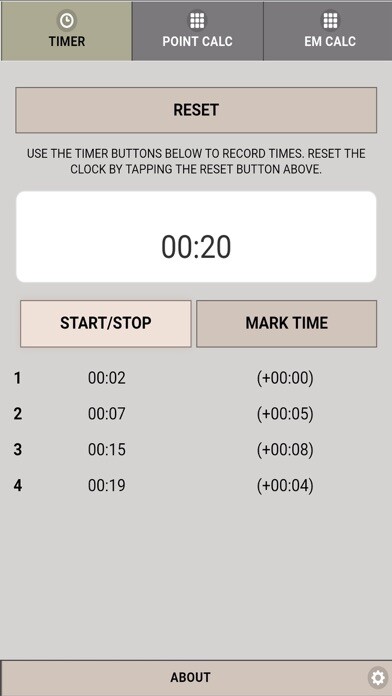 Emulate iPhone app Gunnery - Timer and Calculator using MyAndroid