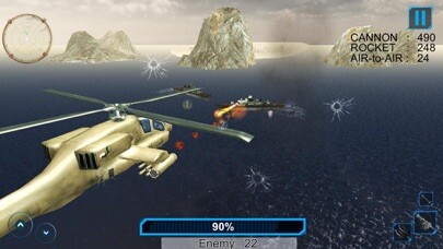 Emulate iPhone app Gunship helicopter: Air Strike using MyAndroid