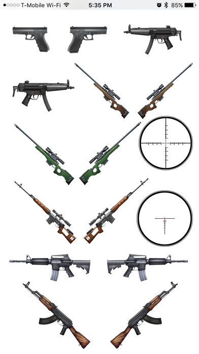 Emulate iPhone app Gun Sticker Pack using MyAndroid Emulate iPhone app Gun Sticker Pack using MyAndroid
