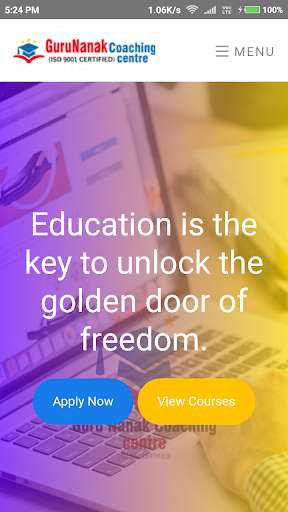 Run android online APK Guru Nanak Coaching Centre from MyAndroid or emulate Guru Nanak Coaching Centre using MyAndroid