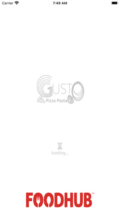 Emulate iPhone app Gusto Pizza Pasta using MyAndroid