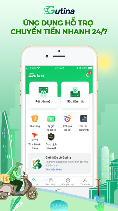 Emulate iPhone app Gutina: Chuyển tiền nhanh 24/7 using MyAndroid Emulate iPhone app Gutina: Chuyển tiền nhanh 24/7 using MyAndroid