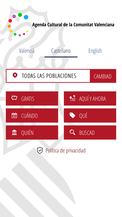 Emulate iPhone app GVA Agenda Cultural using MyAndroid
