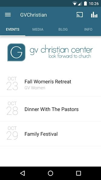 Emulate iPhone app GV Christian Center using MyAndroid