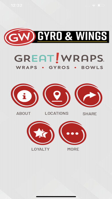Emulate iPhone app GW Gyro & Wings - Great Wraps using MyAndroid