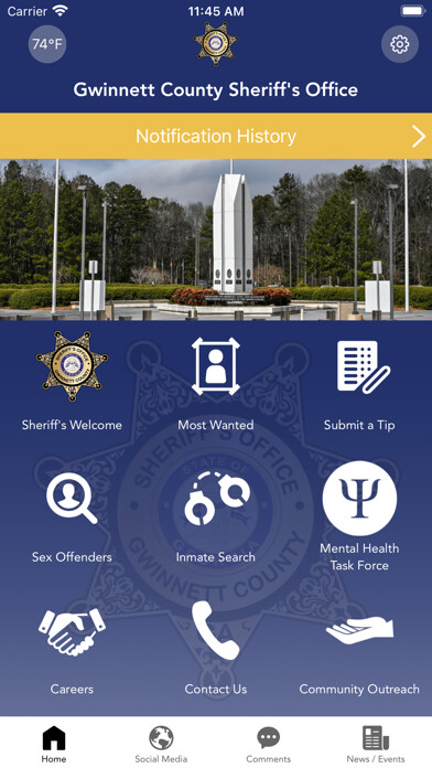 Emulate iPhone app Gwinnett County Sheriff Office using MyAndroid