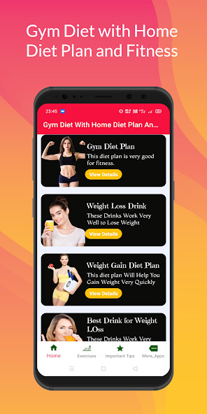 Run android online APK Gym Diet with Home Diet Plan and Fitness from MyAndroid or emulate Gym Diet with Home Diet Plan and Fitness using MyAndroid