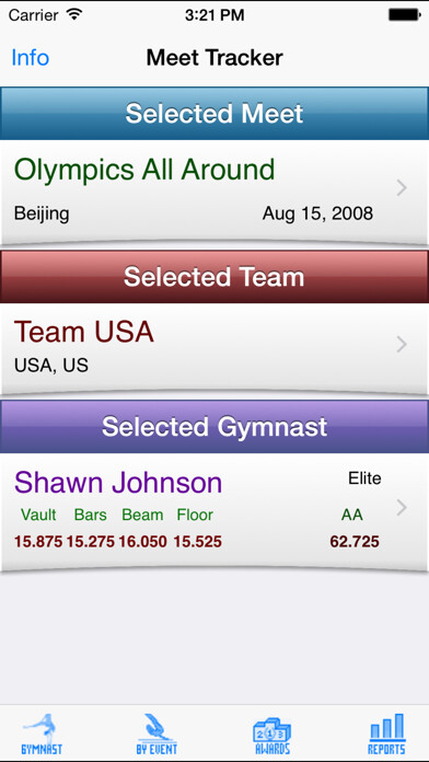 Emulate iPhone app Gymnastics Meet Tracker using MyAndroid Emulate iPhone app Gymnastics Meet Tracker using MyAndroid