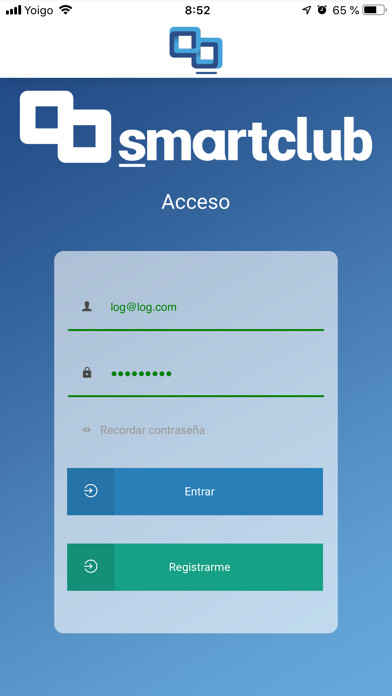 Emulate iPhone app Gym Smartclub using MyAndroid