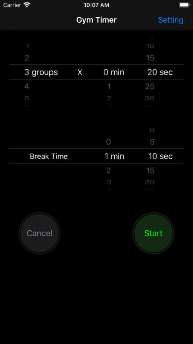 Emulate iPhone app Gym Timer Tool using MyAndroid