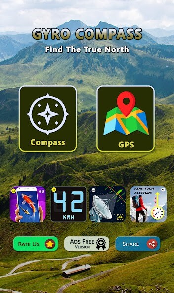 Run android online APK Gyro Compass North Finder App from MyAndroid or emulate Gyro Compass North Finder App using MyAndroid