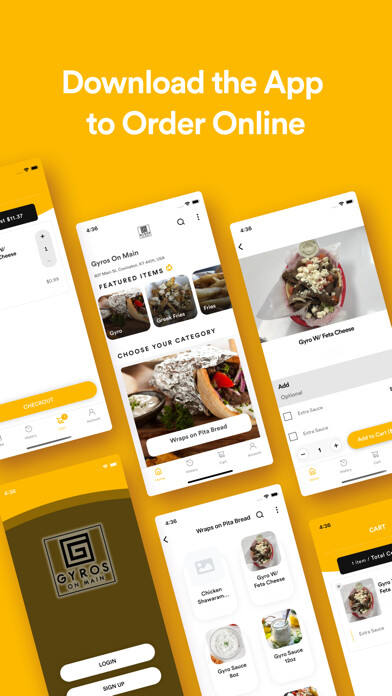 Emulate iPhone app Gyros On Main Restaurant using MyAndroid