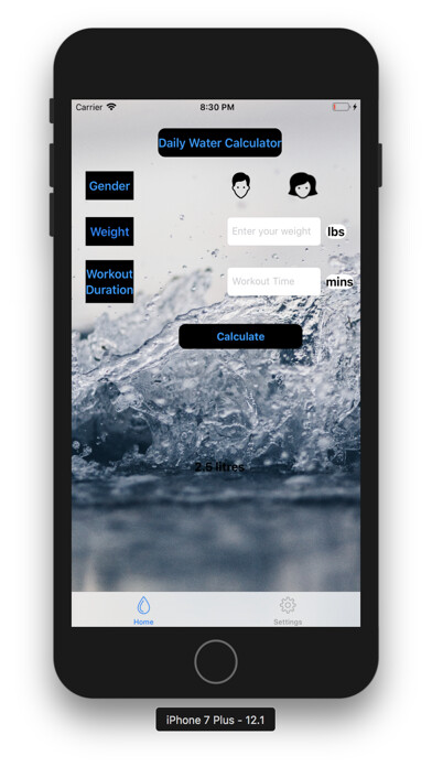 Emulate iPhone app H2O Calculator using MyAndroid Emulate iPhone app H2O Calculator using MyAndroid