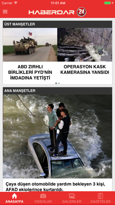 Emulate iPhone app Haberdar24 using MyAndroid