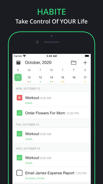 Emulate iPhone app Habite: Productivity Manager using MyAndroid