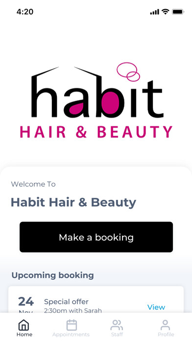 Emulate iPhone app Habit Hair & Beauty using MyAndroid