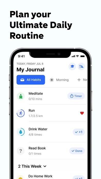 Emulate iPhone app Habitify: Habit Tracker & Goal using MyAndroid
