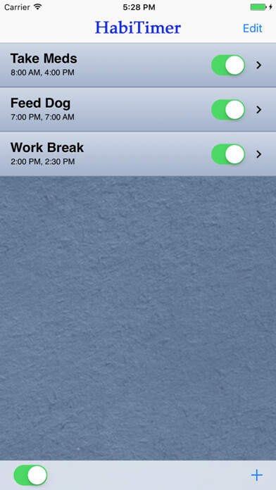 Emulate iPhone app HabiTimer using MyAndroid