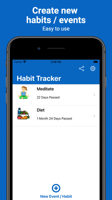 Emulate iPhone app Habit Tracker - Day Counter using MyAndroid Emulate iPhone app Habit Tracker - Day Counter using MyAndroid