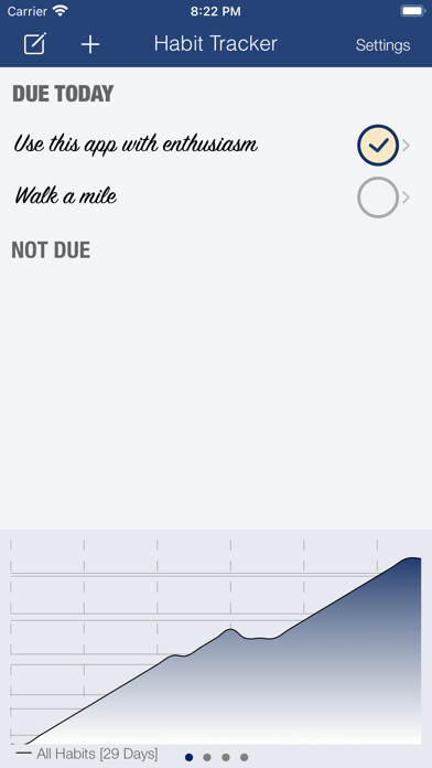 Emulate iPhone app Habit Tracker: Self-Help Tools using MyAndroid