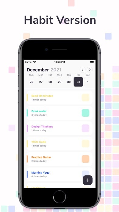 Emulate iPhone app Habit Versions - Tracker using MyAndroid