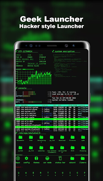 Run android online APK Hacker Launcher Geek Style from MyAndroid or emulate Hacker Launcher Geek Style using MyAndroid