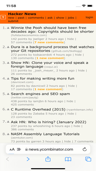 Emulate iPhone app Hacker News comments using MyAndroid