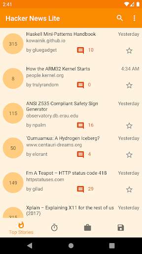 Run android online APK Hacker News Lite from MyAndroid or emulate Hacker News Lite using MyAndroid