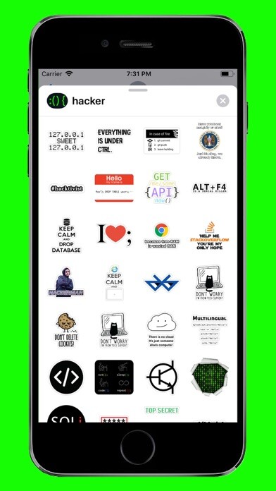 Emulate iPhone app Hacker Sticker Pack using MyAndroid Emulate iPhone app Hacker Sticker Pack using MyAndroid