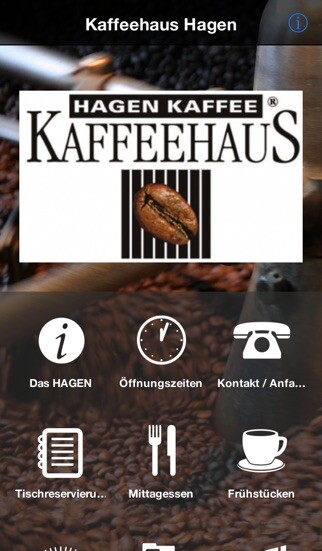 Emulate iPhone app HAGEN Kaffee Kaffeehaus using MyAndroid