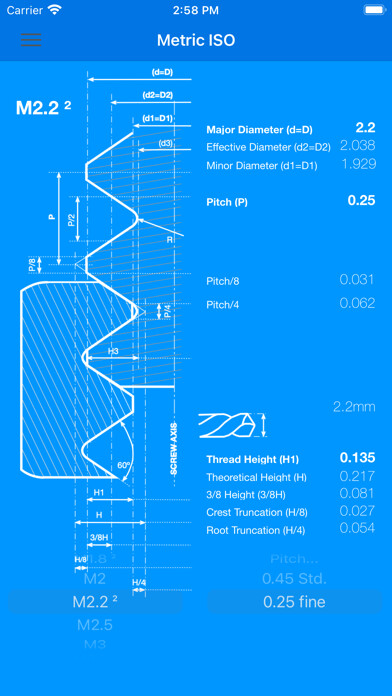 Emulate iPhone app Hague Screw Thread Calculator using MyAndroid Emulate iPhone app Hague Screw Thread Calculator using MyAndroid
