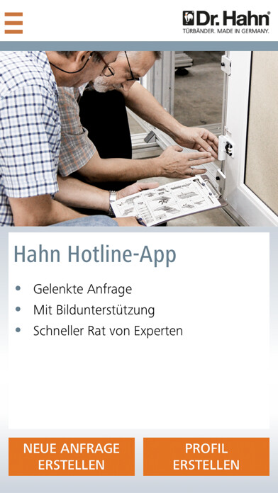 Emulate iPhone app Hahn Hotline-APP using MyAndroid