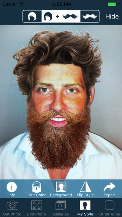 Emulate iPhone app Hair and Beard Styles PRO using MyAndroid Emulate iPhone app Hair and Beard Styles PRO using MyAndroid