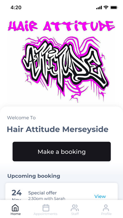 Emulate iPhone app Hair Attitude Merseyside using MyAndroid Emulate iPhone app Hair Attitude Merseyside using MyAndroid