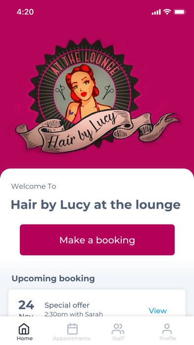 Emulate iPhone app Hair by Lucy at the lounge using MyAndroid