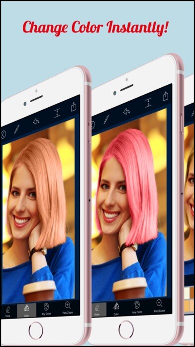 Emulate iPhone app Hair Color Changer - Recolor and Splash Effects using MyAndroid