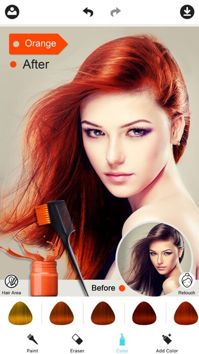 Emulate iPhone app Hair Color Dye -Hairstyles Wig using MyAndroid