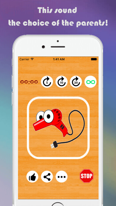Emulate iPhone app Hairdryer Sound For Baby Sleep using MyAndroid