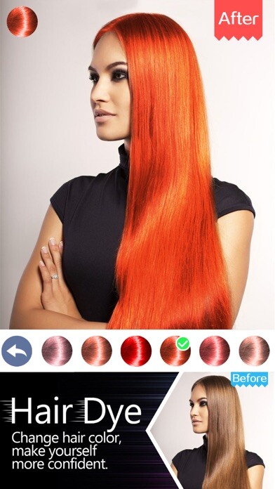Emulate iPhone app Hair Dye-Wig Color Changer,Splash Filters Effects using MyAndroid