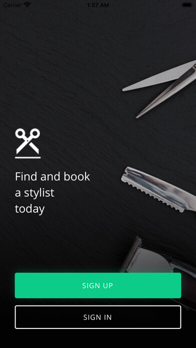 Emulate iPhone app Hairline - Book your stylist using MyAndroid
