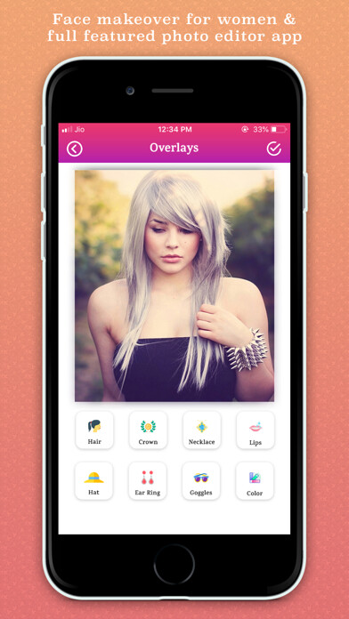 Emulate iPhone app Hairstyle Makeover For Women using MyAndroid